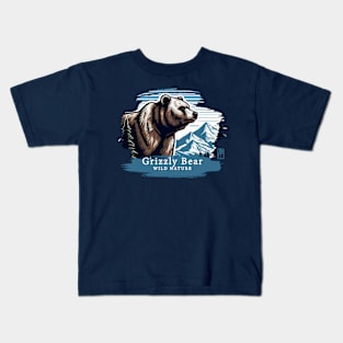 Grizzly Bear - WILD NATURE - GRIZZLY -5 Kids T-Shirt